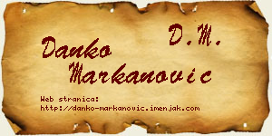 Danko Markanović vizit kartica